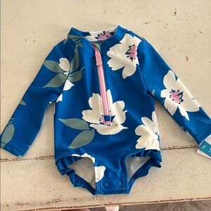 Carter's Blue Floral Kids Rashguard - 3M - NWT